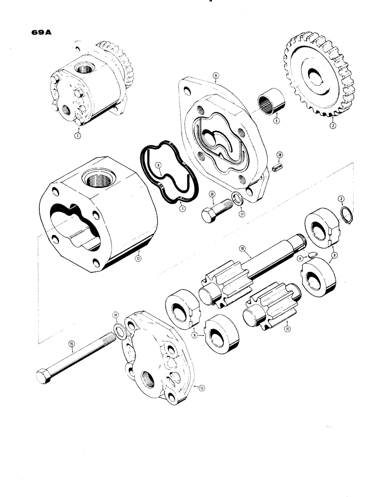 Схема запчастей Case 1150 - (069A) - D49432 TORQUE CONVERTER PUMP, USED WITH D52074 AND D52081 TORQUE CONVERTERS (03) - TRANSMISSION