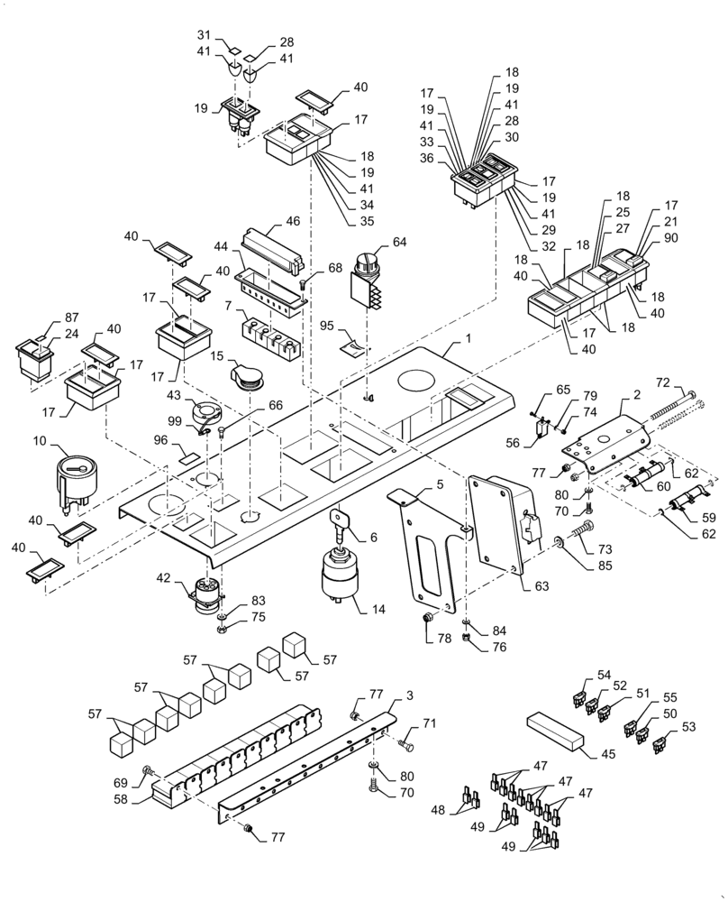Схема запчастей Case SV208 - (04-02[01b]) - DASHBOARD - ASN NENTA2275 (04) - ELECTRICAL SYSTEMS