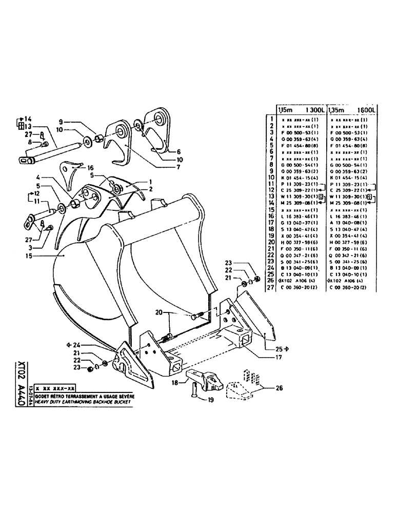 Схема запчастей Case 160CK - (337) - HEAVY DUTY EARTHMOVING BACKHOE BUCKET (18) - ATTACHMENT ACCESSORIES