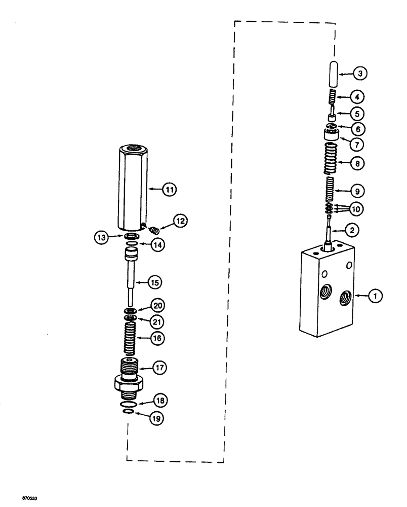 Схема запчастей Case 688 - (8-116) - TRAVEL SPEED LIMITER VALVE (08) - HYDRAULICS