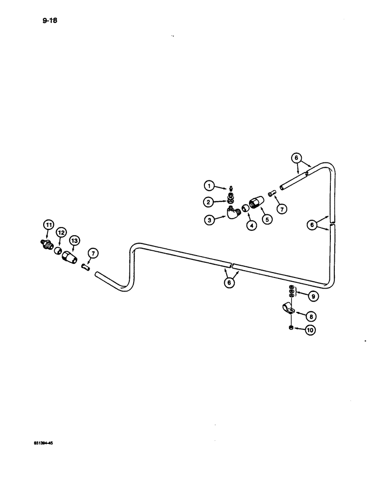 Схема запчастей Case 1187C - (9-18) - TURNTABLE BEARING LUBRICATION LINE (09) - CHASSIS