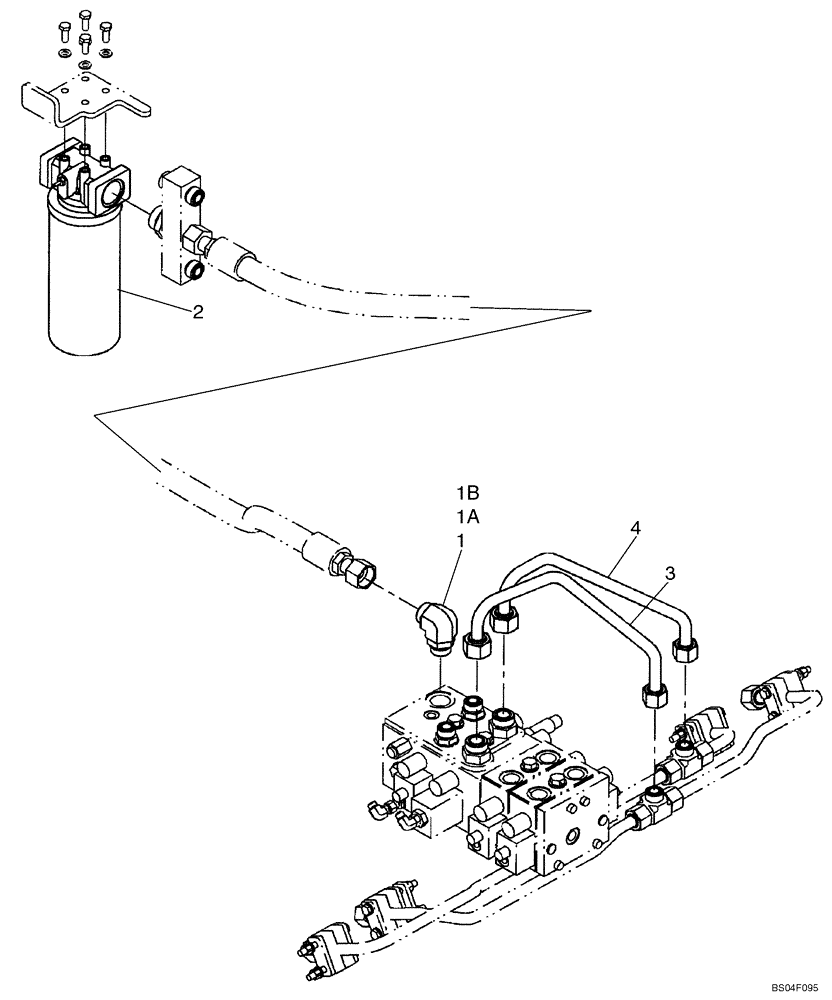 Схема запчастей Case 521D - (08-43B) - HYDRAULIC LINES - NON RIDE CONTROL (08) - HYDRAULICS