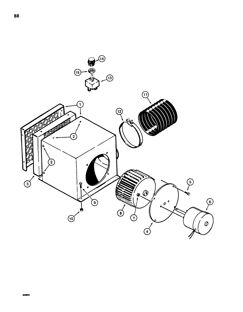 Схема запчастей Case 880D - (088) - HEATER (06) - ELECTRICAL SYSTEMS