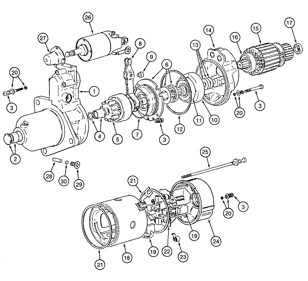 Схема запчастей Case 9060 - (4-04) - STARTER (04) - ELECTRICAL SYSTEMS