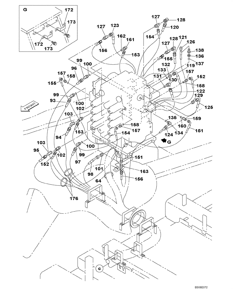Схема запчастей Case CX800 - (08-032-01[01]) - HYDRAULIC CIRCUIT - ATTACHMENT CONTROL VALVE PILOT (WITH VALVE, PRESSURE RELIEF) (08) - HYDRAULICS