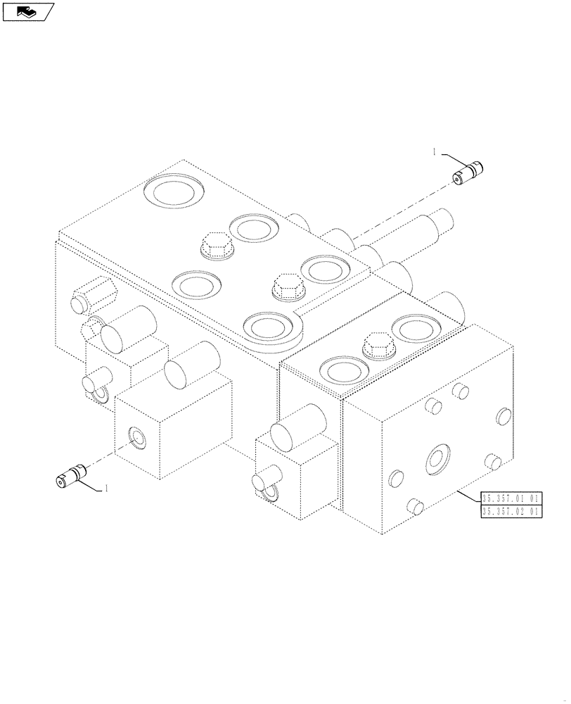 Схема запчастей Case 621F - (82.100.02[02]) - THROTTLE CHECK VALVE (82) - FRONT LOADER & BUCKET