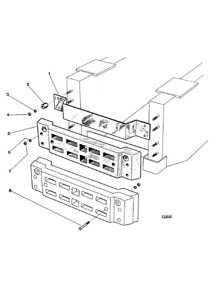 Схема запчастей Case 1529 - (126) - REAR WEIGHTS, PROTECTING 