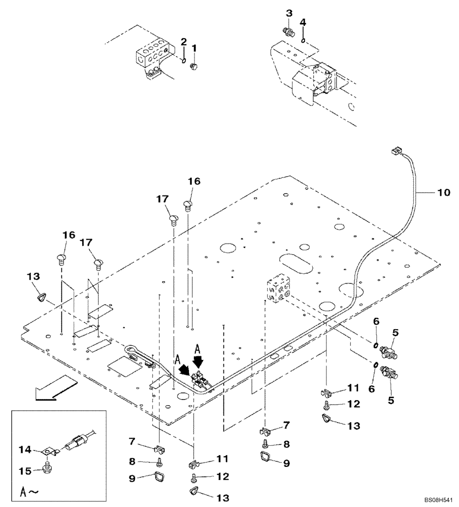 Схема запчастей Case CX470B - (08-69) - PLUG (08) - HYDRAULICS