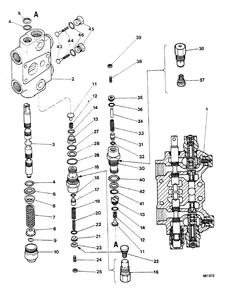 Схема запчастей Case 580G - (301A) - BACKHOE CONTROL VALVE - BOOM SECTION (08) - HYDRAULICS