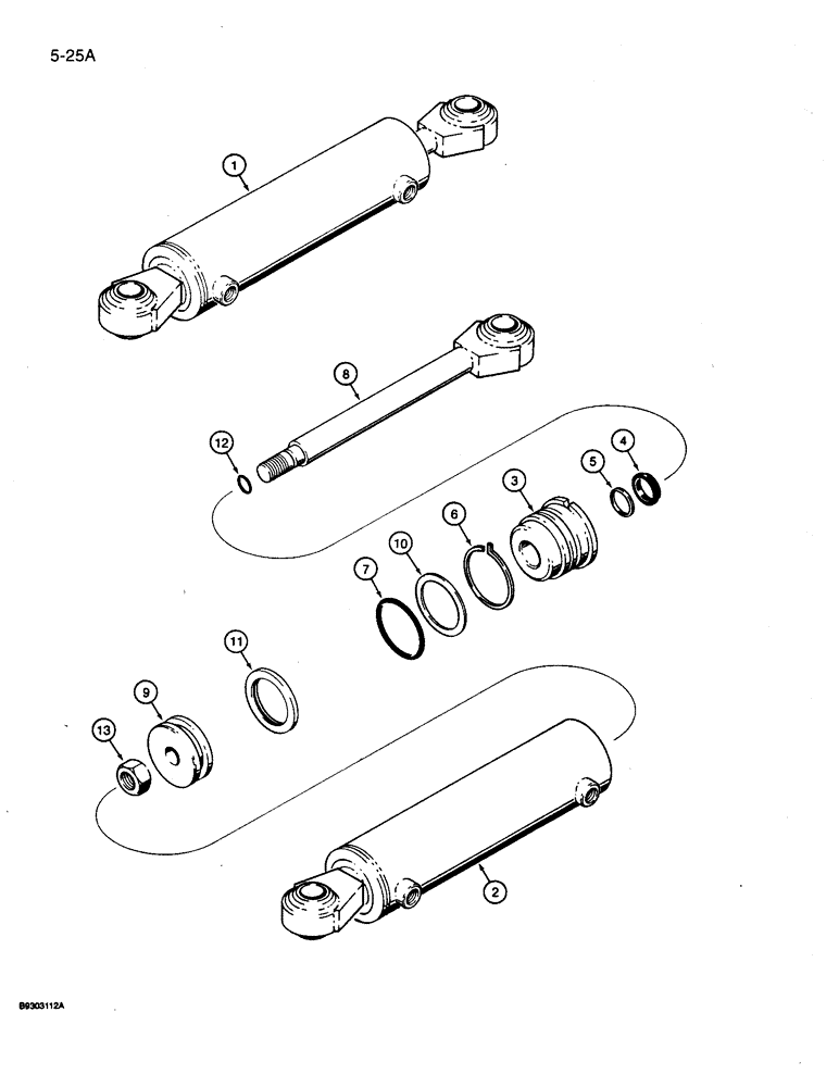 Схема запчастей Case 360 - (5-25A) - STEERING CYLINDER - H674931 (05) - STEERING