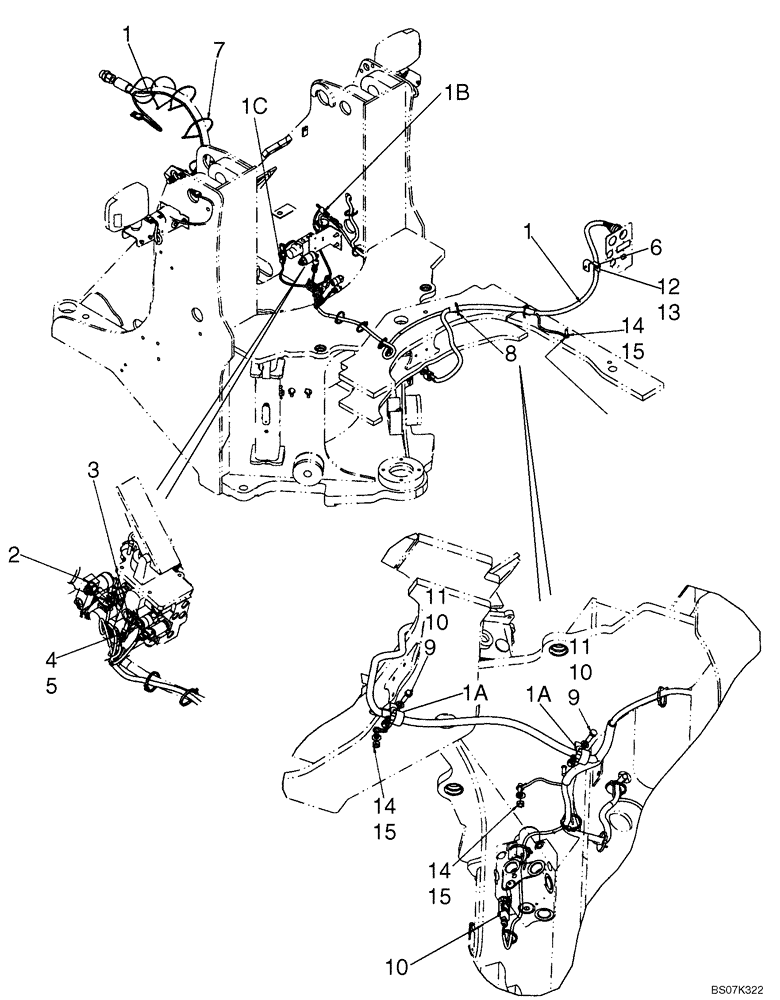 Схема запчастей Case 521E - (04-03) - HARNESS, FRONT - Z-BAR (04) - ELECTRICAL SYSTEMS