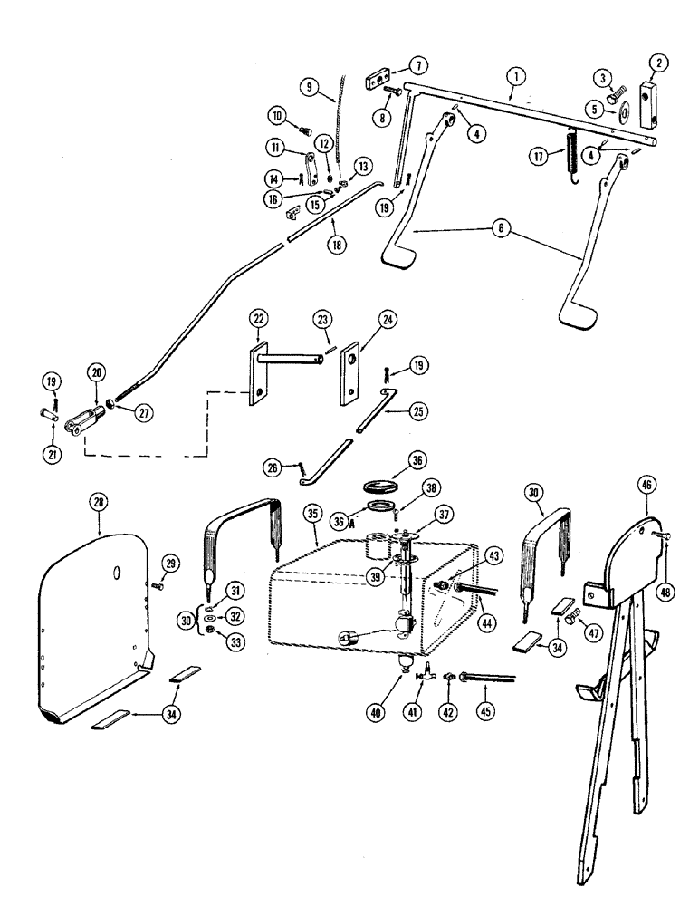 Схема запчастей Case W9A - (020) - FOOT THROTTLE CONTROL, DIESEL, FUEL TANK SYSTEM (02) - ENGINE