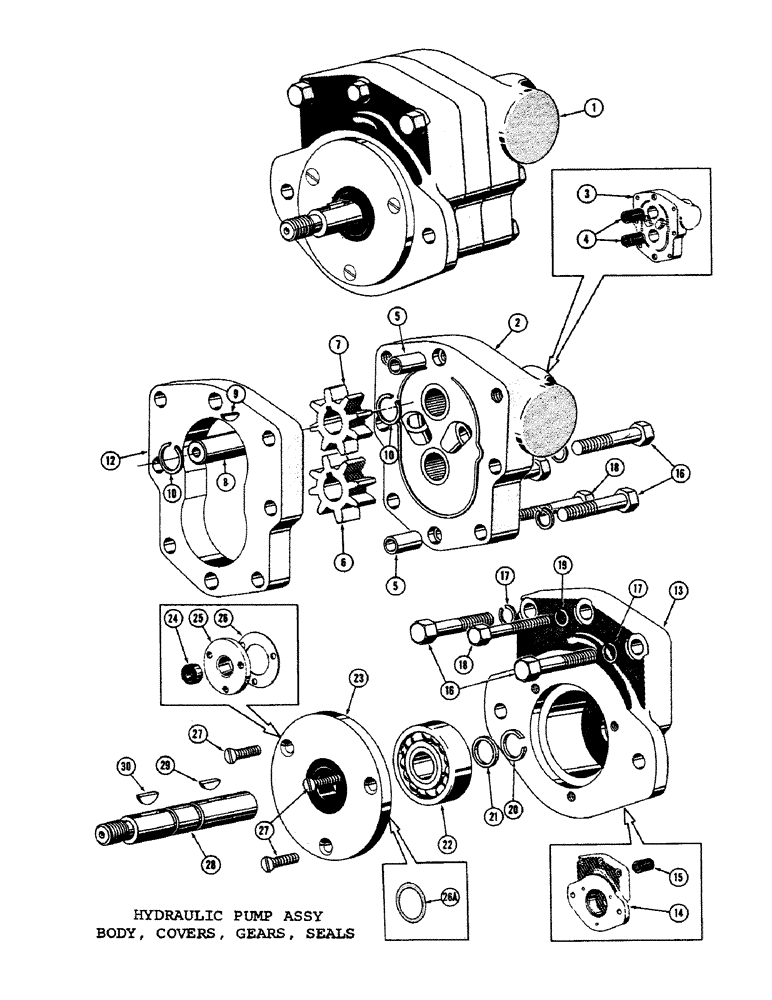 Схема запчастей Case 1000C - (320) - HYDRAULIC PUMP ASSEMBLY, BODY, COVERS, GEARS, SHAFT, SEALS (07) - HYDRAULIC SYSTEM