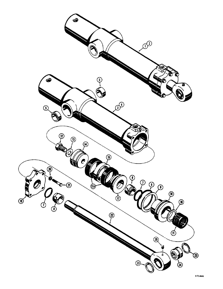 Схема запчастей Case 1150 - (206) - D36168 AND D36169 LOADER LIFT CYLINDERS, *ORIGINAL EQUIPMENT (07) - HYDRAULIC SYSTEM