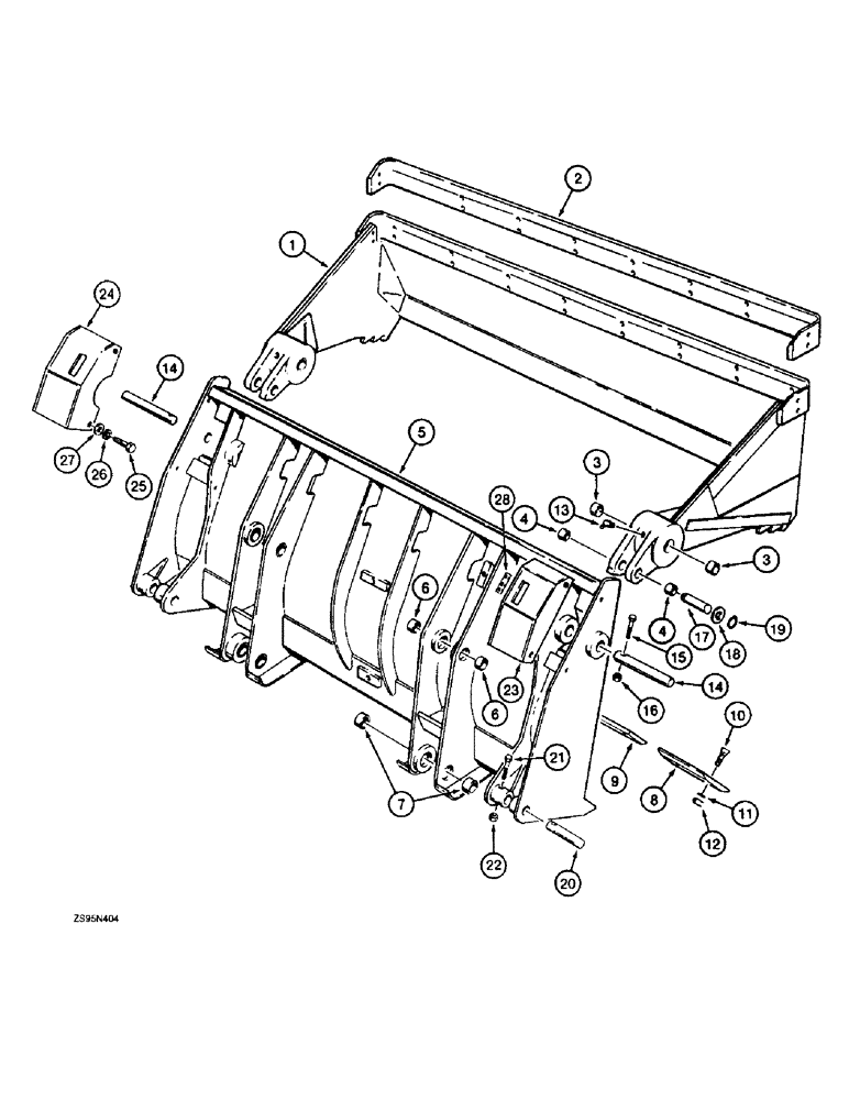 Схема запчастей Case 1150E - (9-010) - LOADER CLAM BUCKET (09) - CHASSIS/ATTACHMENTS