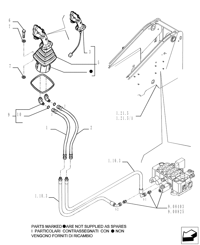 Схема запчастей Case TX742 - (9.00580[03]) - ROPS CANOPY - COMPONENTS - OPTIONAL CODE 749260001 - VERSION (02) (90) - PLATFORM, CAB, BODYWORK AND DECALS