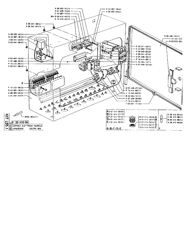 Схема запчастей Case 90BCL - (371) - UPPERSTRUCTURE ELECTRIC BOX (06) - ELECTRICAL SYSTEMS