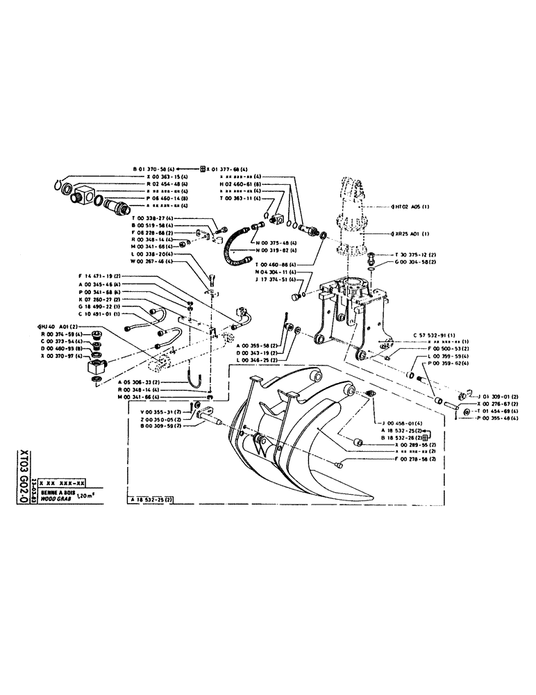 Схема запчастей Case 160CK - (355) - WOOD GRAB (18) - ATTACHMENT ACCESSORIES