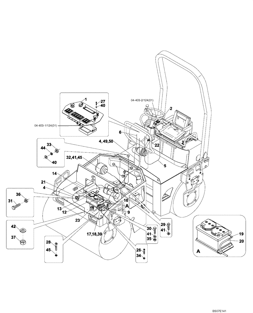Схема запчастей Case DV202 - (04-403/124[02]) - ELECTRICAL CIRCUIT (GROUP 403/124) (04) - ELECTRICAL SYSTEMS