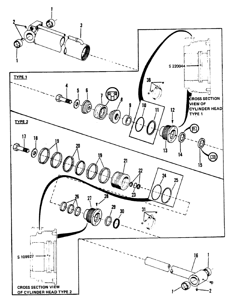 Схема запчастей Case 40BLC - (202) - HOIST, CROWD AND TOOL CYLINDER, (6.53" ID X 45.50" STROKE),(USED AS HOIST AND CROWD CYLINDER) ON 16" (07) - HYDRAULIC SYSTEM