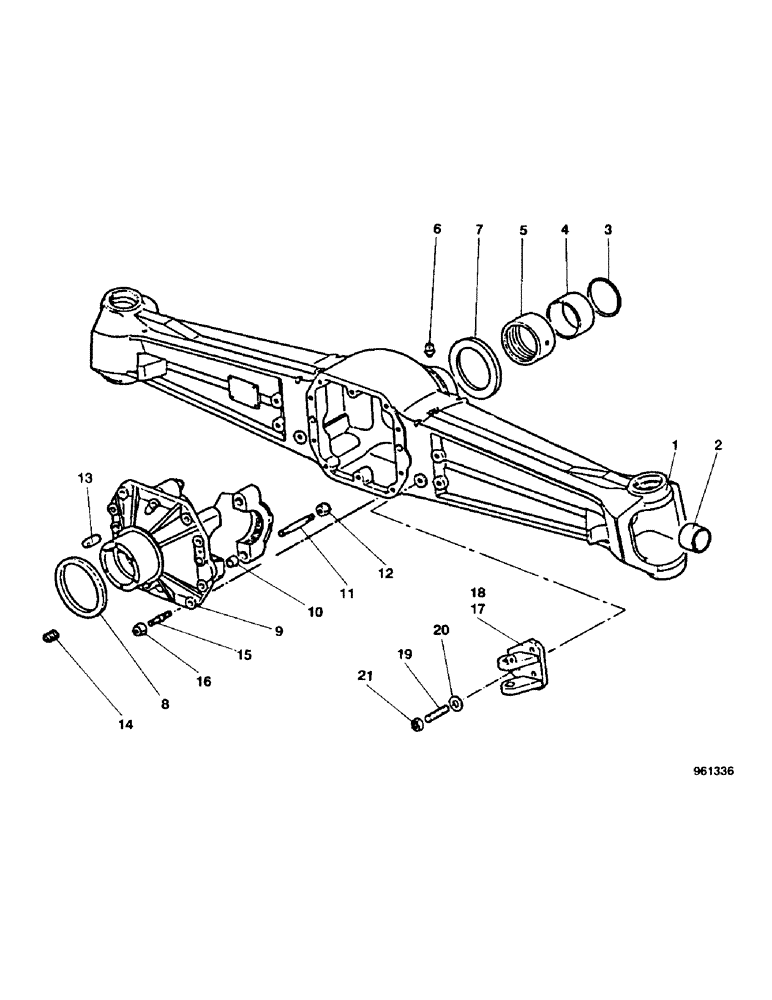 Схема запчастей Case 580G - (24) - FRONT DRIVE AXLE - HOUSING AND CARRIER 