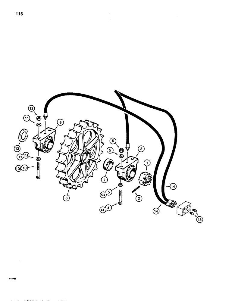 Схема запчастей Case 880D - (116) - TRACK DRIVE SPROCKET AND BEARINGS (04) - UNDERCARRIAGE