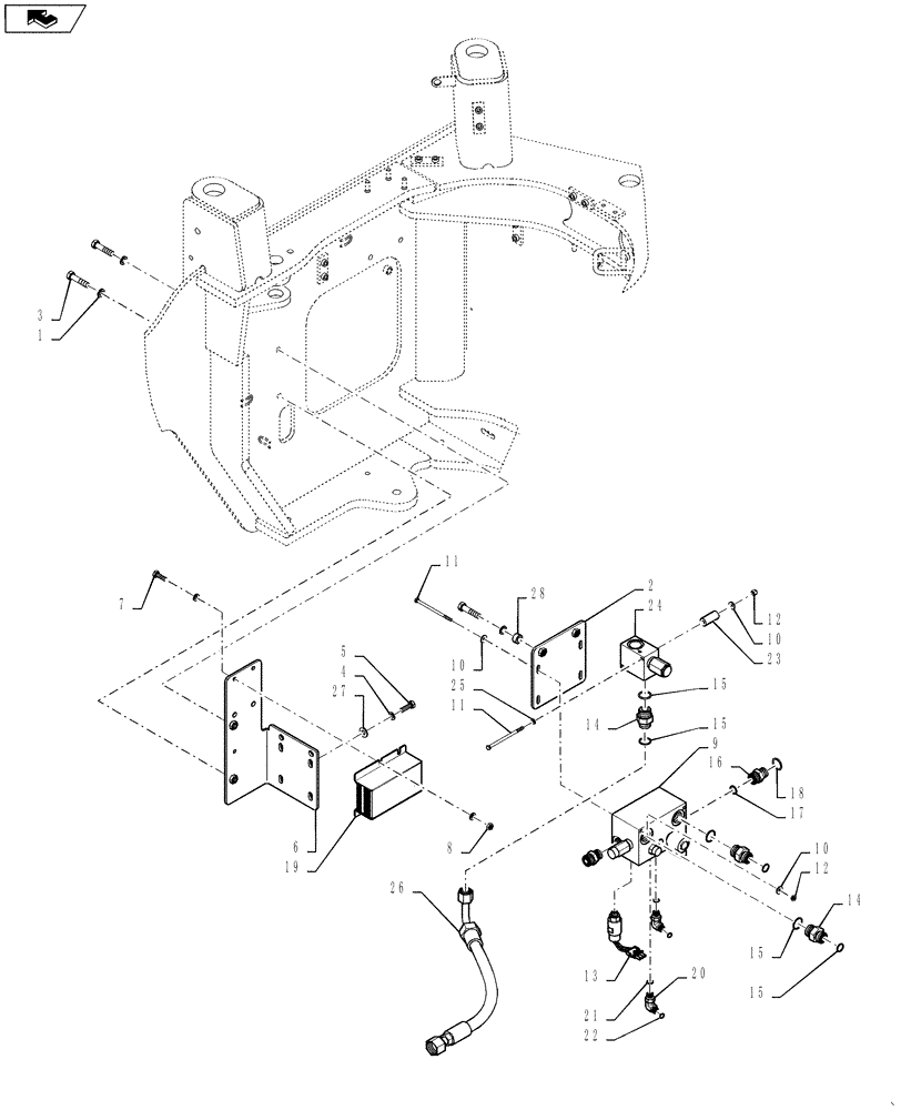 Схема запчастей Case 621F - (41.200.02) - AUXILLARY STEERING PACKAGE (41) - STEERING