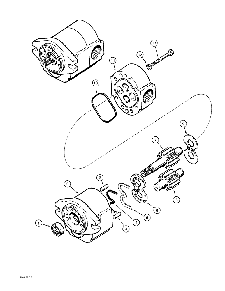 Схема запчастей Case 480F LL - (8-068) - D73079 HYDRAULIC PUMP (08) - HYDRAULICS