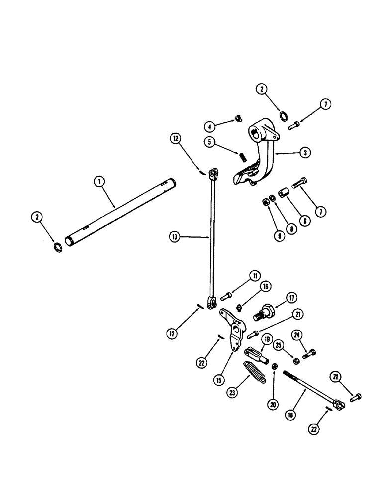 Схема запчастей Case 580 - (104) - STANDARD CLUTCH PEDAL AND LINKAGE (18) - CLUTCH