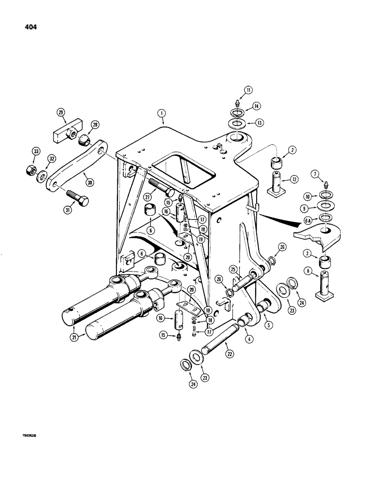 Схема запчастей Case 480C - (404) - BACKHOE MOUNTING FRAME (84) - BOOMS, DIPPERS & BUCKETS