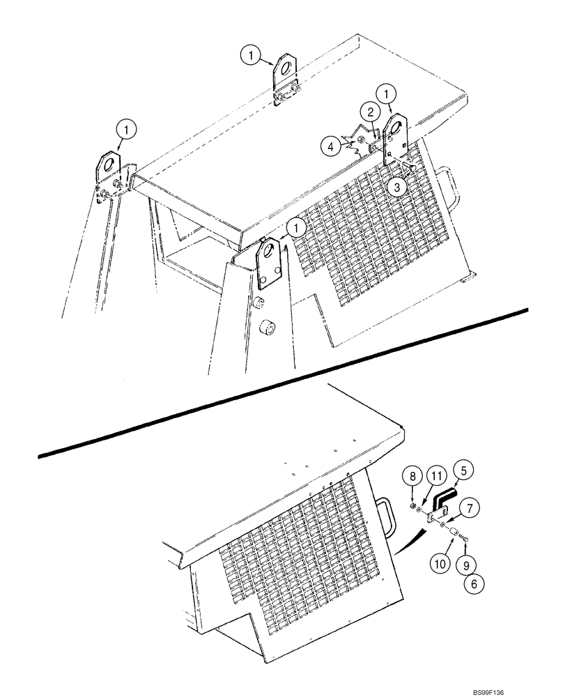 Схема запчастей Case 1845C - (09-44) - LIFT BRACKETS (09) - CHASSIS/ATTACHMENTS