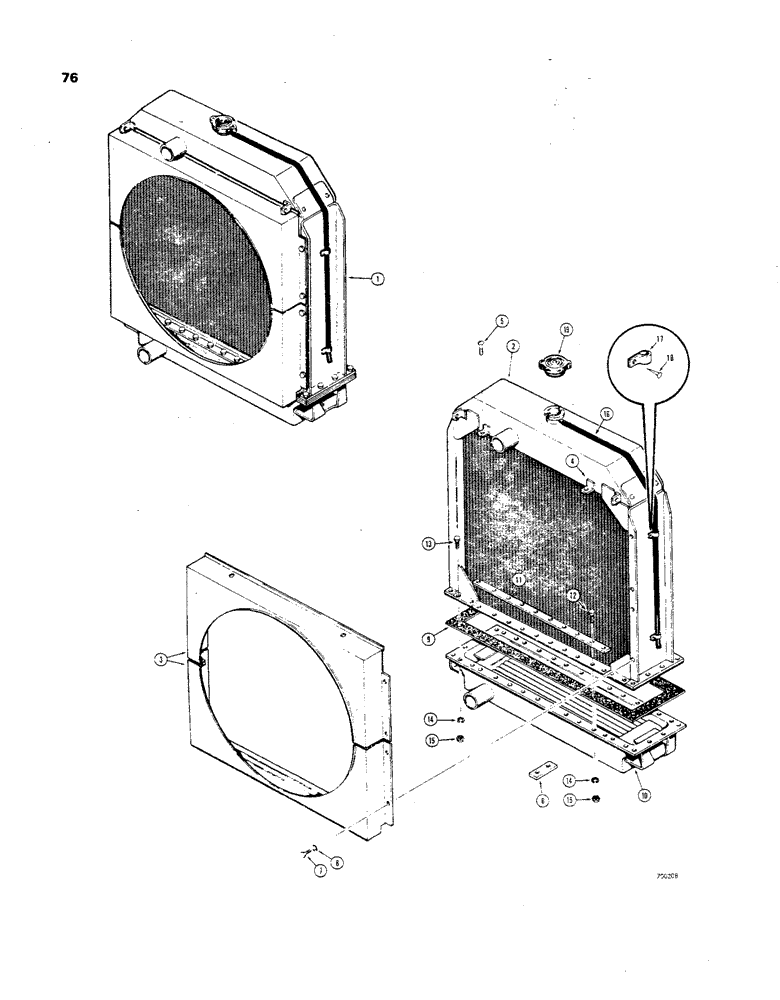 Схема запчастей Case 850 - (076) - D47754 RADIATOR (01) - ENGINE