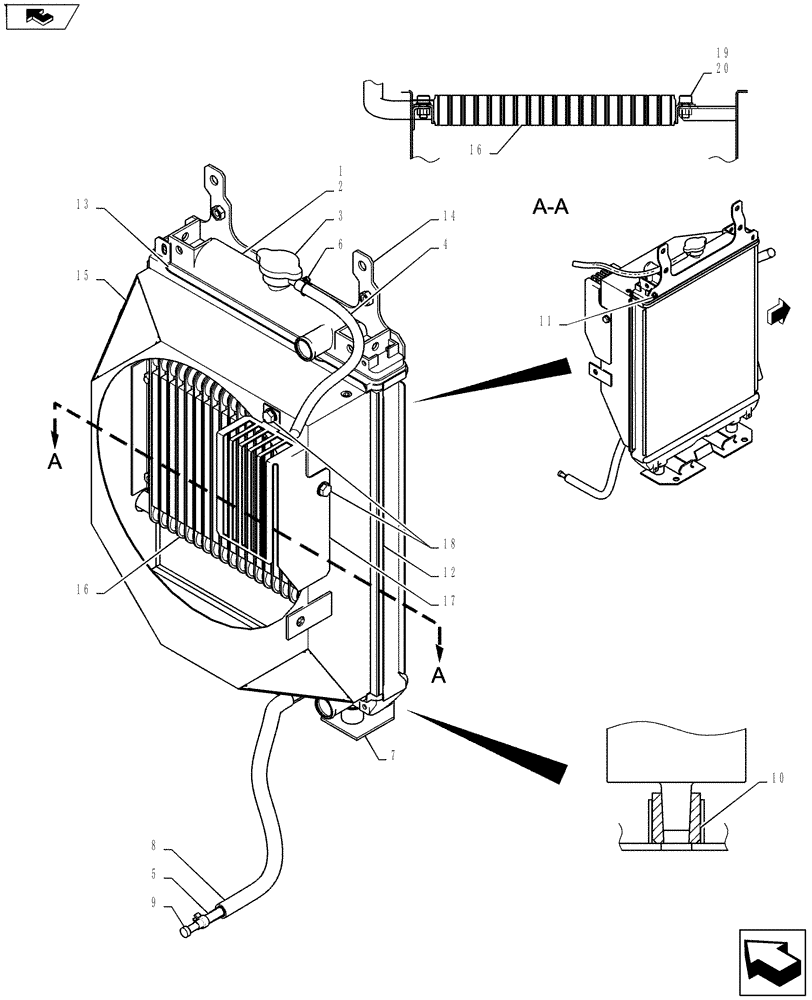 Схема запчастей Case CX27B ASN - (10.406.02) - RADIATOR GROUP (10) - ENGINE