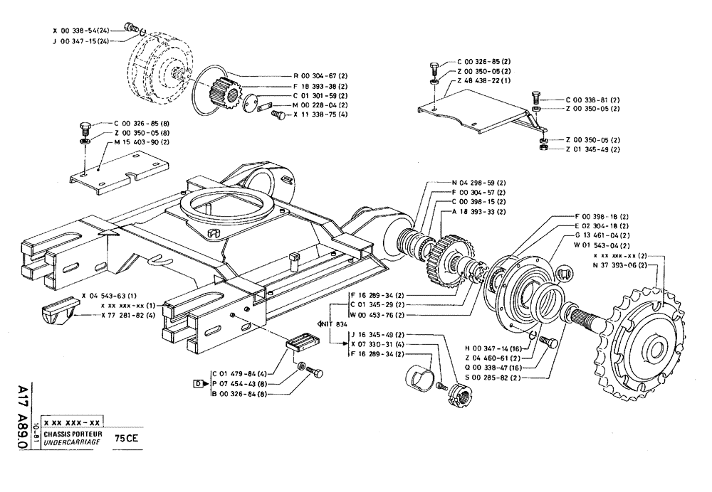 Схема запчастей Case 75C - (A17 A89.0) - UNDERCARRIAGE - 75CE (04) - UNDERCARRIAGE