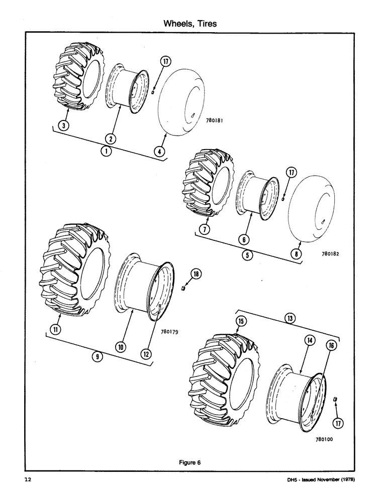 Схема запчастей Case DH5 - (012) - WHEELS, TIRES (44) - WHEELS