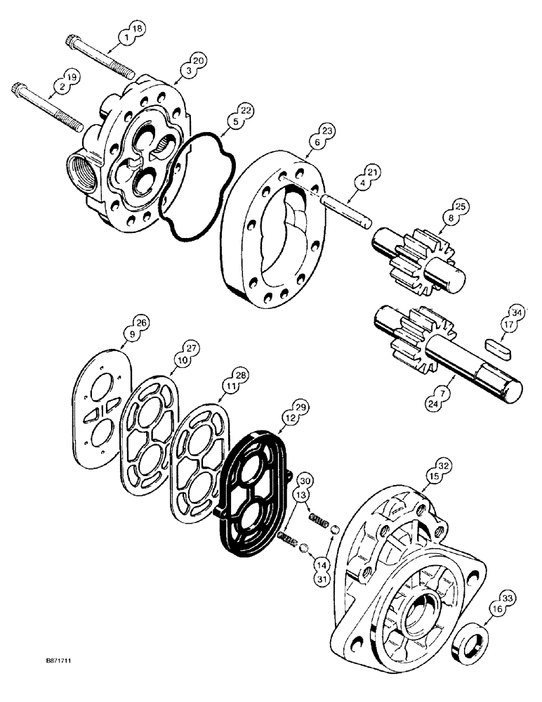 Схема запчастей Case TF300 - (6-08) - GROUND DRIVE PUMP, GROUND DRIVE PUMP ASSEMBLY, GROUND DRIVE (06) - POWER TRAIN
