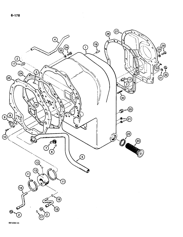 Схема запчастей Case W36 - (6-178) - TRANSMISSION ASSEMBLY, TRANSMISSION CASE (06) - POWER TRAIN