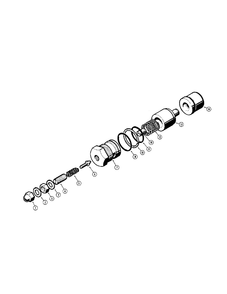 Схема запчастей Case 310G - (184) - MAIN RELIEF VALVE, (ALL MODELS EXCEPT DOZER BACKHOE MODELS), (07) - HYDRAULIC SYSTEM