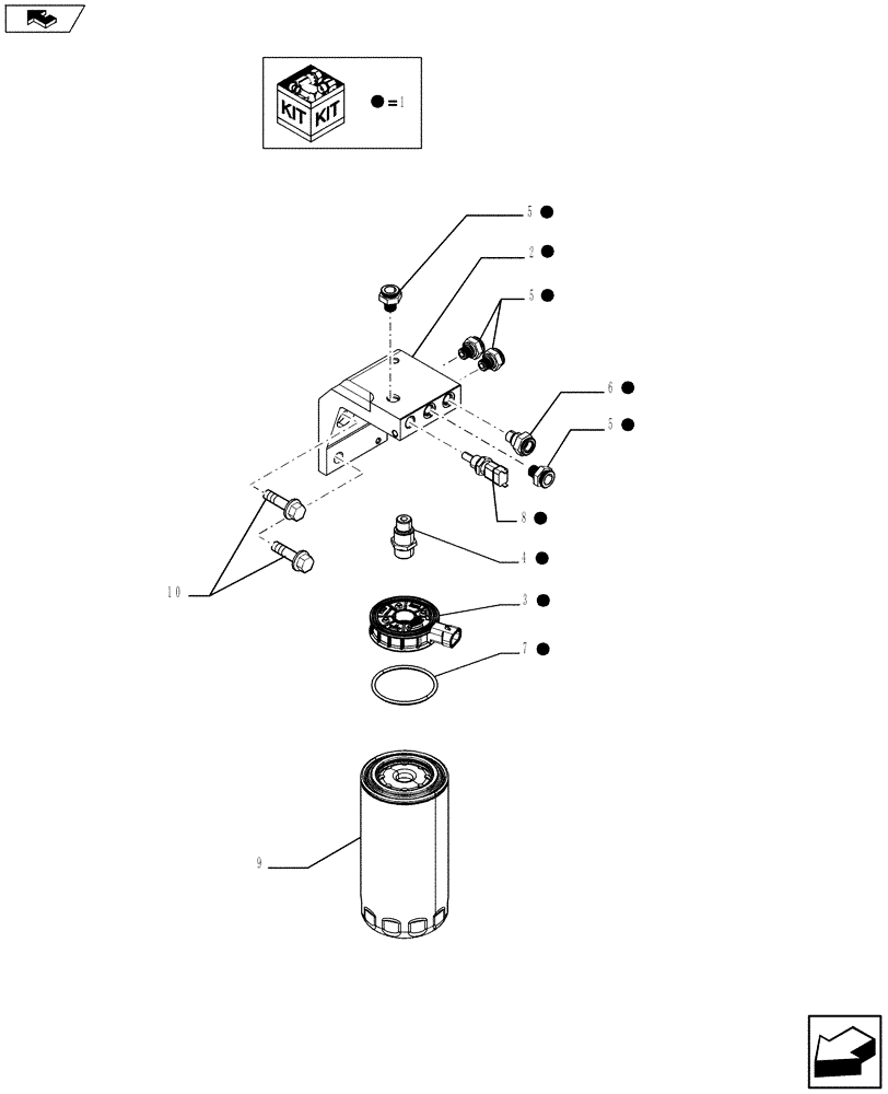 Схема запчастей Case F4HFE613P A003 - (10.206.01) - FUEL FILTER (504135694) ENGINE COMPONENTS