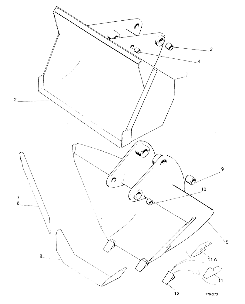 Схема запчастей Case 580F - (246) - AXIAL AND SIDE SHIFT BACKHOE BUCKETS (84) - BOOMS, DIPPERS & BUCKETS
