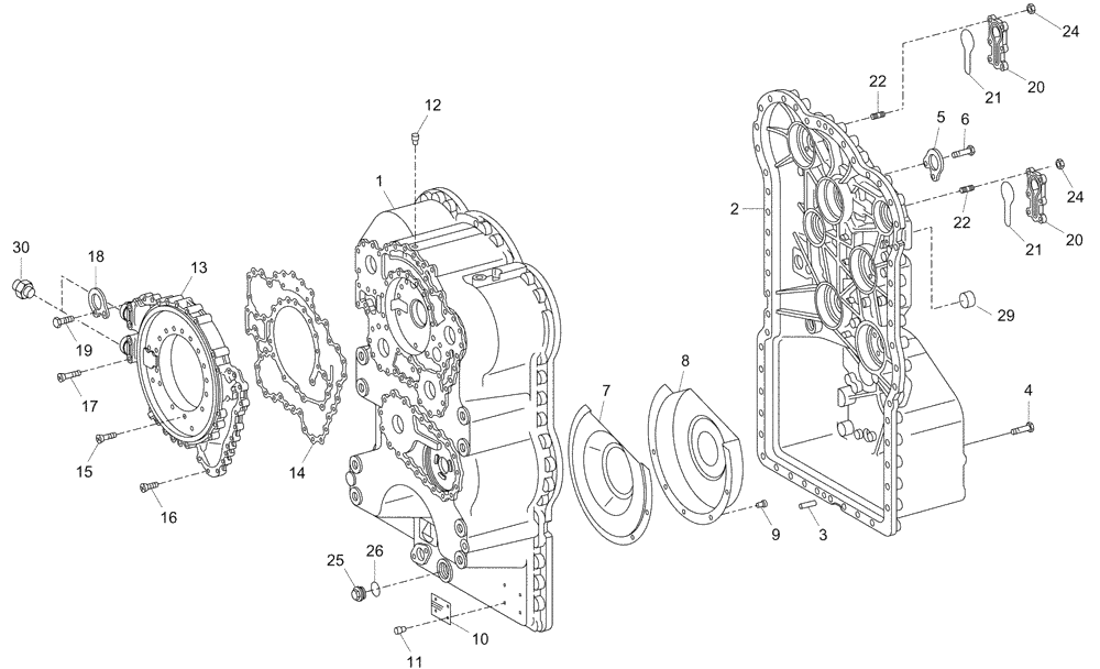 Схема запчастей Case 325 - (1.211/1[07A]) - TRANSMISSION - COMPONENTS - RETARDER OPTION (03) - Converter / Transmission