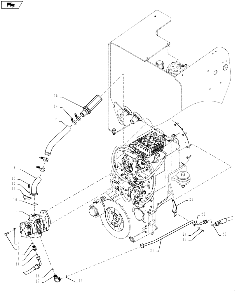 Схема запчастей Case 1121F - (33.202.02[01]) - HYDRAULICS - MAIN BRAKE - PUMP (33) - BRAKES & CONTROLS