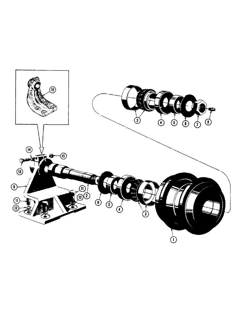 Схема запчастей Case 800 - (166) - TRACK INSTALLATION, TRACK SUPPORT IDLERS (04) - UNDERCARRIAGE