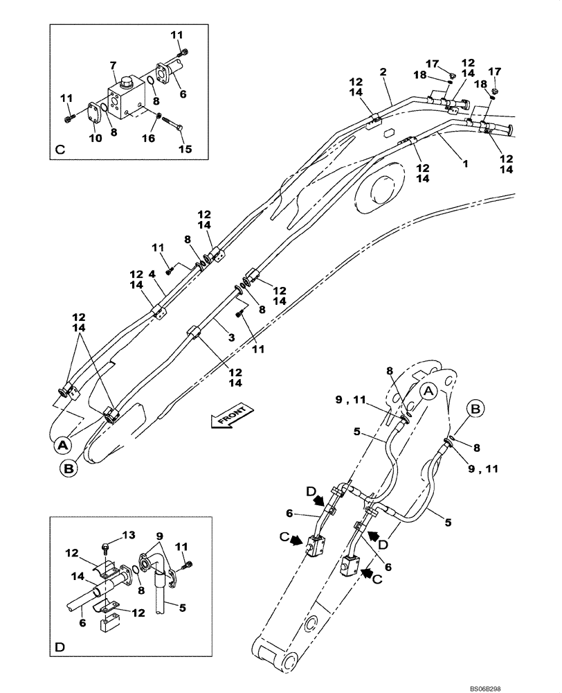 Схема запчастей Case CX700B - (08-48) - HYDRAULIC CIRCUIT - PICK HAMMER - BOOM (7.70 M), DIPPER (3.0 M) (08) - HYDRAULICS