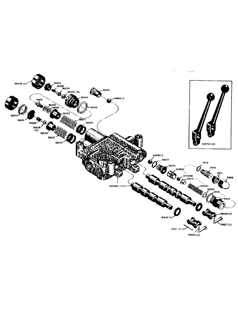 Схема запчастей Case UTILITY - (14) - 38256 LOADER HYDRAULIC CONTROL VALVE 