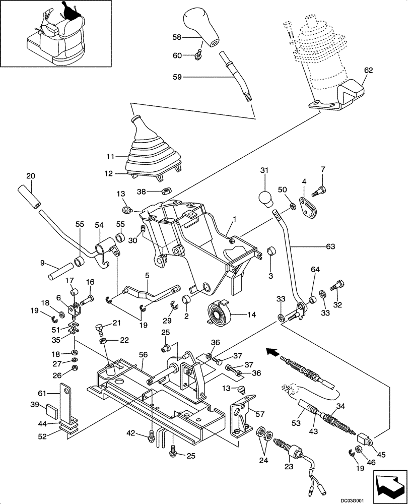 Схема запчастей Case CX14 - (09-15[00]) - CONTROL BOX ASSY - RIGHT HAND (09) - CHASSIS/ATTACHMENTS