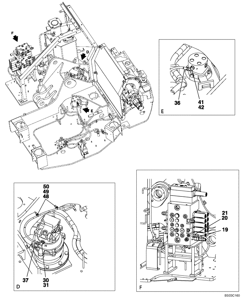 Схема запчастей Case CX75SR - (08-38) - HYDRAULICS - PILOT PRESSURE, RETURN LINES (08) - HYDRAULICS