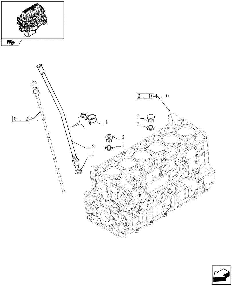 Схема запчастей Case F3AE0684N E907 - (0.27.0) - OIL LEVEL CHECK (504055388 - 504236504) 