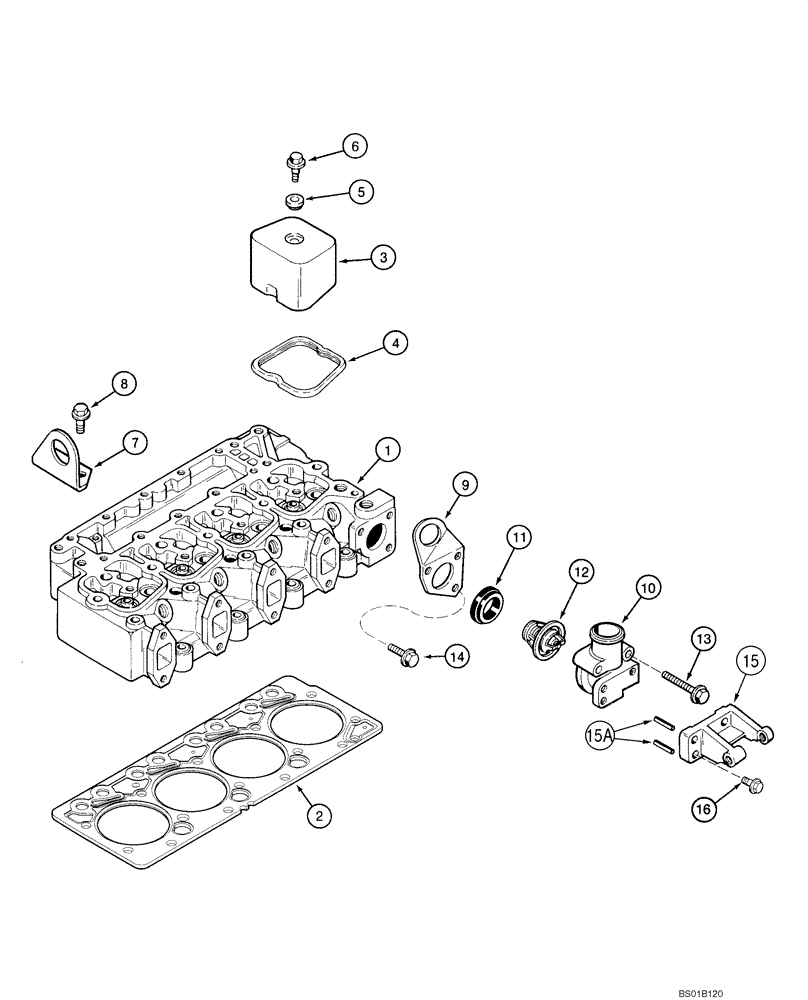 Схема запчастей Case 570MXT - (02-18) - CYLINDER HEAD COVERS - 4-390/4T-390 EMISSIONS CERTIFIED ENGINE (02) - ENGINE
