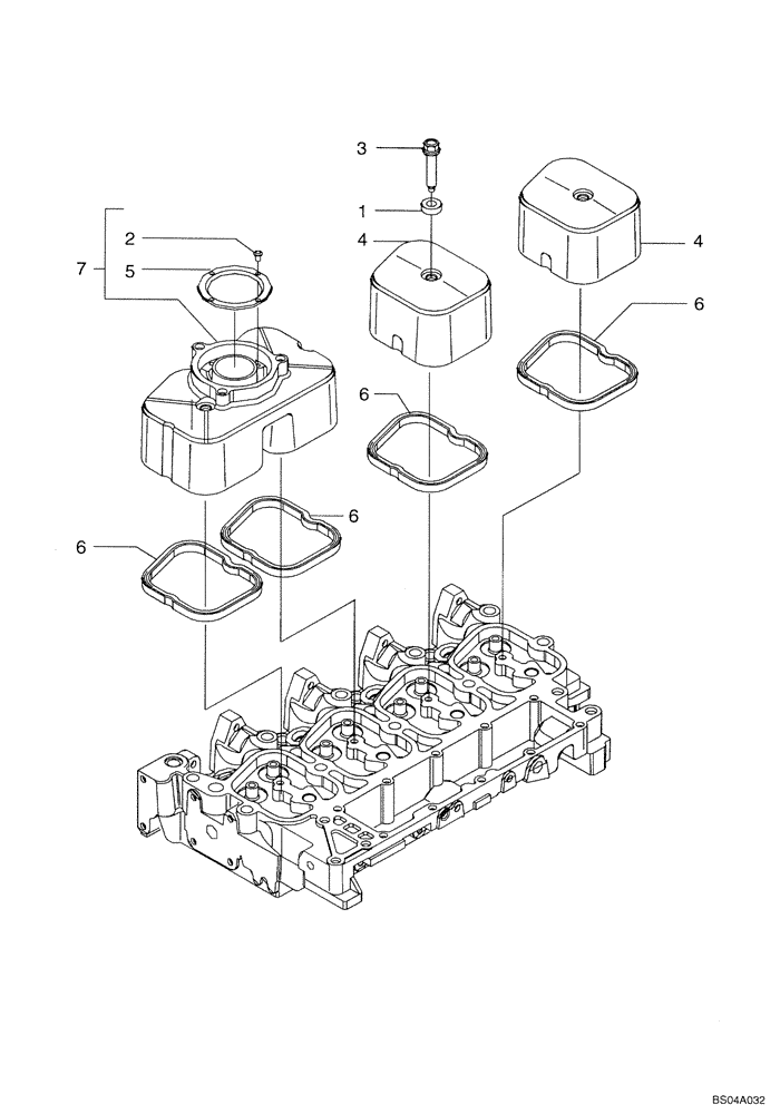 Схема запчастей Case 580M - (02-17) - CYLINDER HEAD - COVERS (02) - ENGINE
